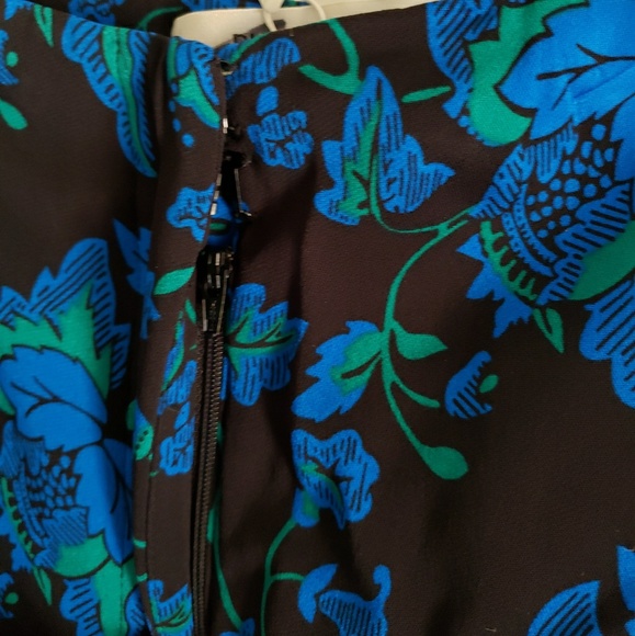 DVF floral flat front crepe wide leg trouser pants - Picture 6 of 11